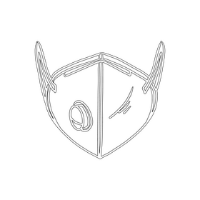 Face mask respirator black and white clipart