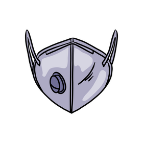 Purple face mask respirator clipart