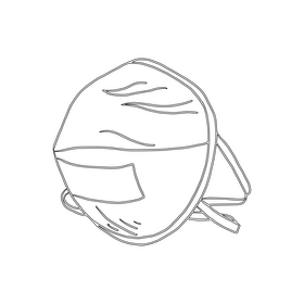 Face mask black and white clipart
