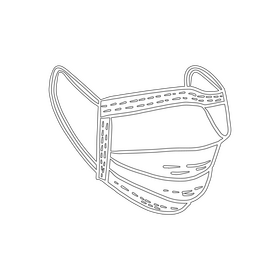 Face mask black and white clipart