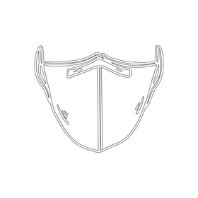 Face mask black and white clipart