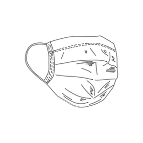 Face mask black and white clipart