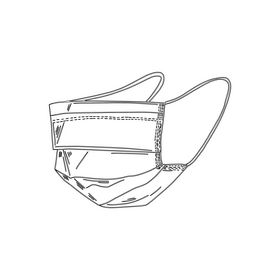 Face mask black and white clipart