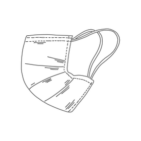 Face mask black and white clipart