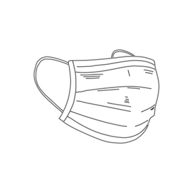 Face mask black and white clipart