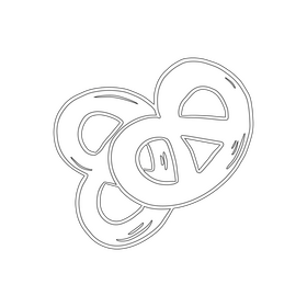 Pretzels biscuits black and white clipart