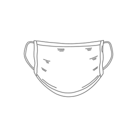 Face mask black and white clipart