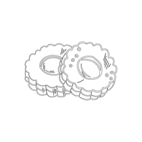 Cookies black and white clipart
