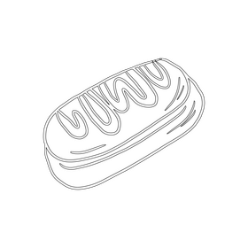 Eclair cookies black and white clipart