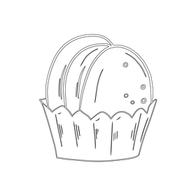 Cupcake black and white clipart