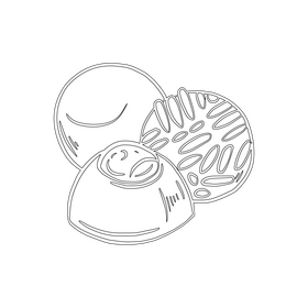 Cookies black and white clipart