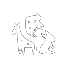 Animal cookies black and white clipart