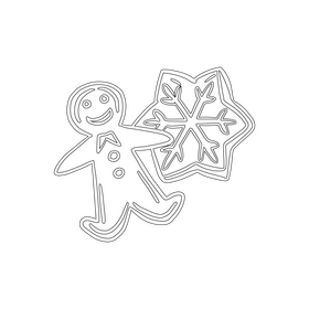 Gingerbread cookies black and white clipart