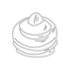 Cupcake black and white clipart