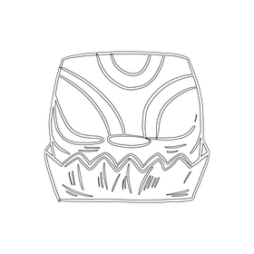 Pink chocolate cupcake black and white clipart