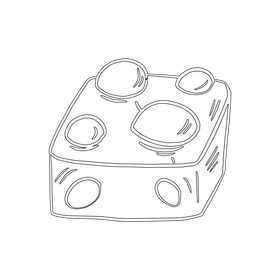 Chocolate with nuts black and white clipart