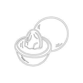 Chocolate truffle nuts inside black and white clipart