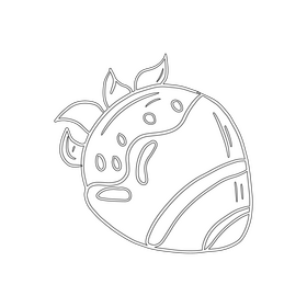 Chocolate Covered Strawberries black and white clipart