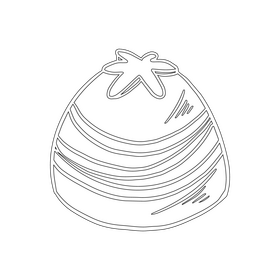 Milk chocolate candy black and white clipart