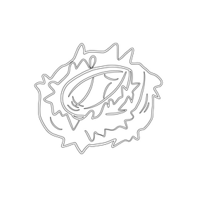 Fried egg candy black and white clipart