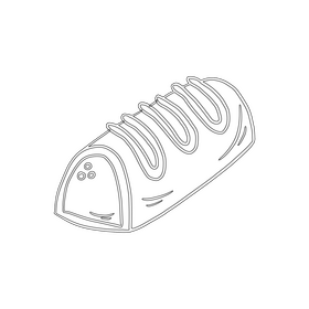 Long chocolate candy black and white clipart