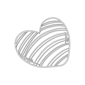 Heart shaped chocolate black and white clipart