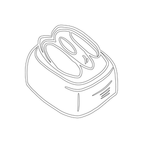 Chocolate with almonds black and white clipart