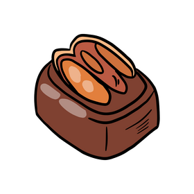 Chocolate with almonds clipart