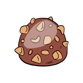 Chocolate candy balls with chopped nuts clipart