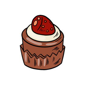 Chocolate Strawberry Cupcake clipart