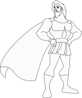 Hercules black and white clipart