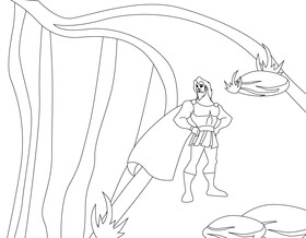 Hercules black and white vector