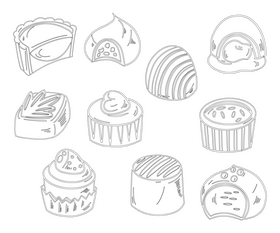 Chocolate candies black and white vector