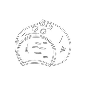 Cream filled chocolate truffle black and white clipart