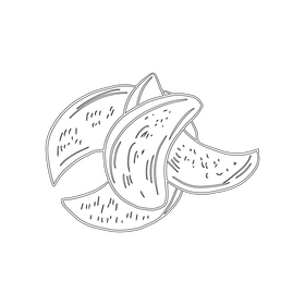 Dried fruit black and white clipart