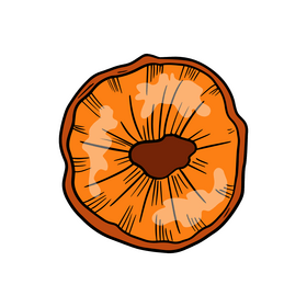 Round dried papaya clipart