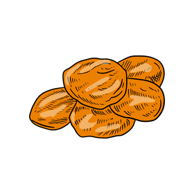 Dried apricot slices clipart
