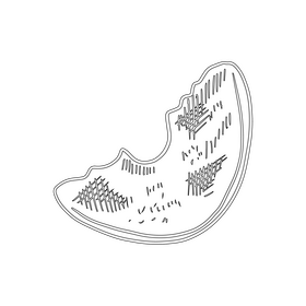 Dried fruit slices black and white clipart