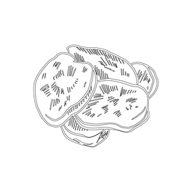 Dried kiwi slices black and white clipart