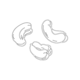 Cashew nuts black and white clipart