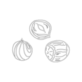 Hazelnut black and white clipart