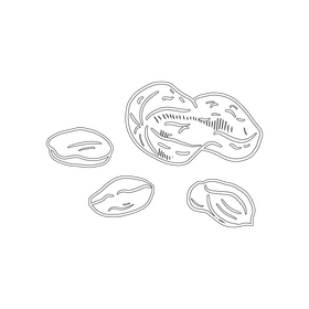 Peanut black and white clipart