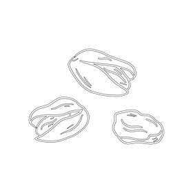 Pistachio nuts black and white clipart