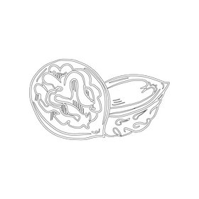 Walnut black and white clipart