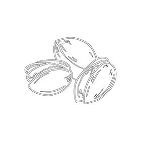 Pistachio black and white clipart
