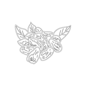 Nuts black and white clipart