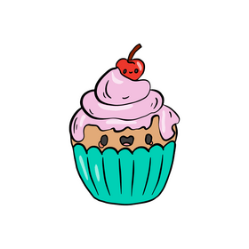 Kawaii cupcake clipart