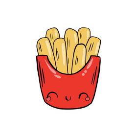 Kawaii french fries clipart