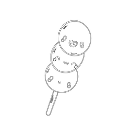 Kawaii lollipop black and white clipart