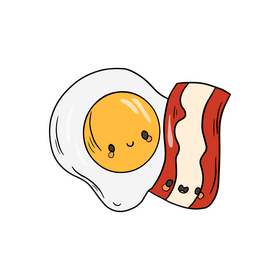 Kawaii omelette clipart